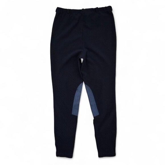 Ovation Drawstring Pull On Breeches Women's Blue Cord Texture Riding Pants 34 - Picture 2 of 6